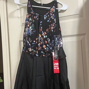 Floral Black Dress
